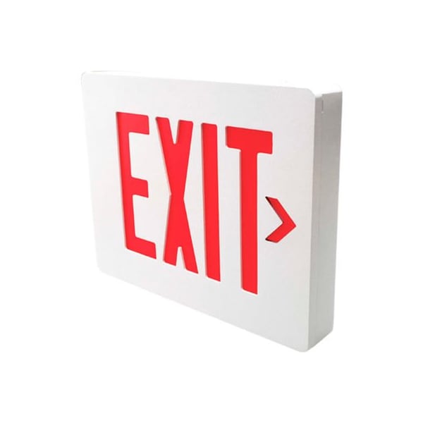 Hubbell Lighting Hubbell SEDRW Die Cast Aluminum LED Exit Sign, White Finish w/ Red Letters, Double Face, Damp Listed SEDRWV11 - main